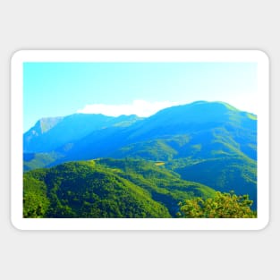 View in Montemonaco at the Sibillini mountains between light and shade Sticker